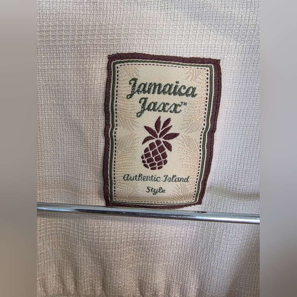 Set Of 2 Mens Jamaica Jaxx Dress Shirts 100% Silk Yellow & Cream XXL - Picture 12 of 13